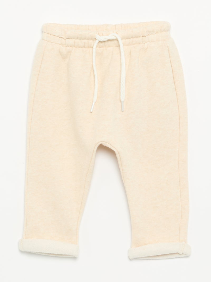 Pack de 2 pantalones forma sarouel de felpa Beige - Kiabi