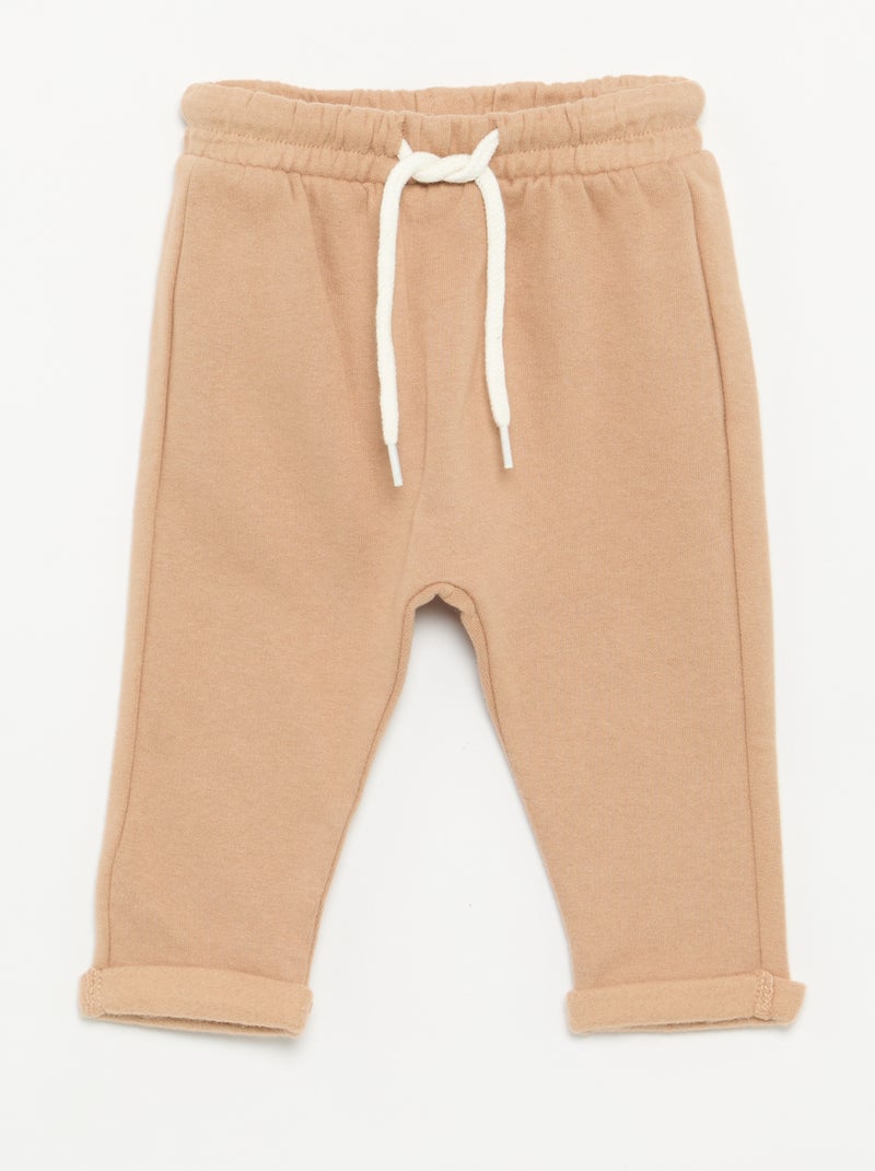 Pack de 2 pantalones forma sarouel de felpa Beige - Kiabi