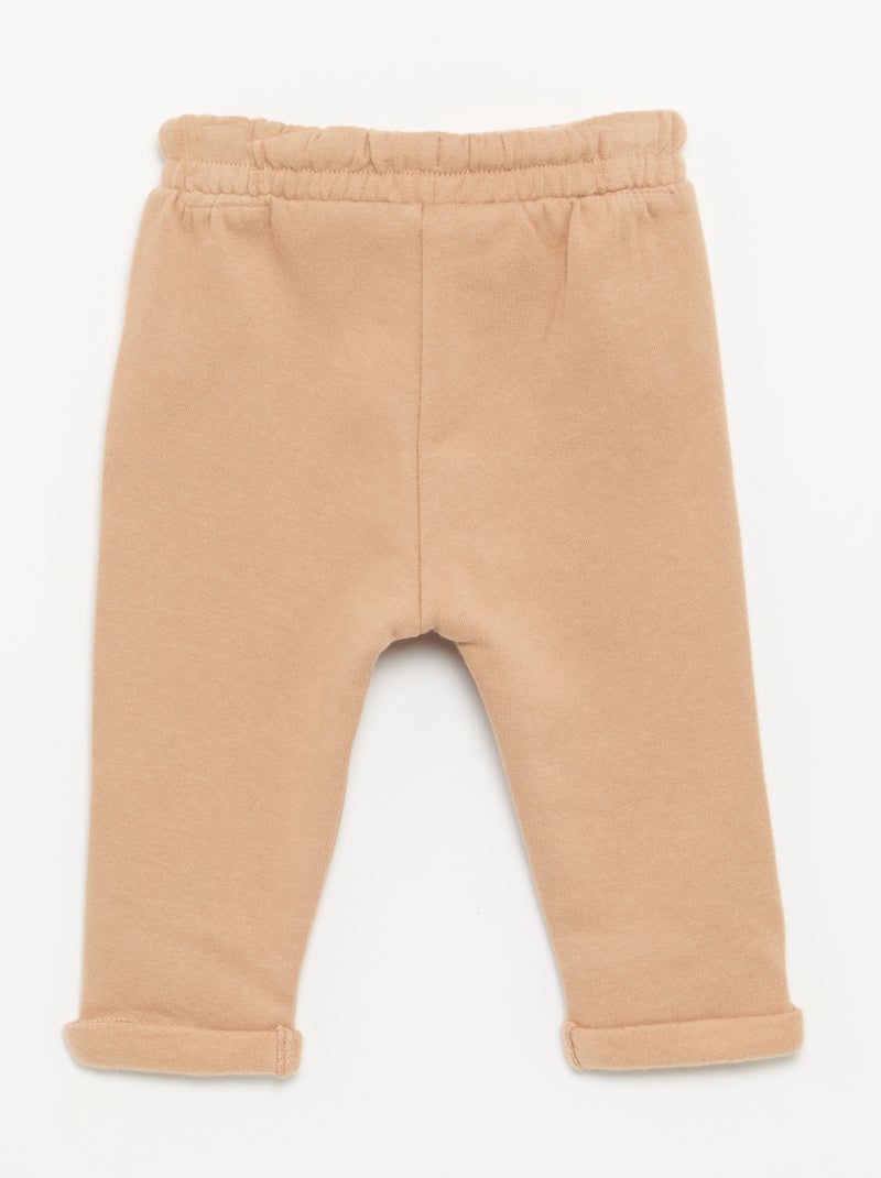 Pack de 2 pantalones forma sarouel de felpa Beige - Kiabi