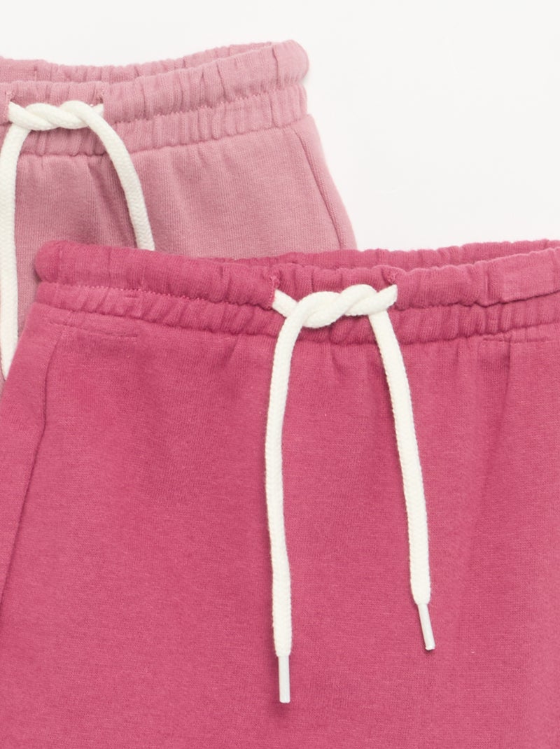 Pack de 2 pantalones forma sarouel de felpa Purpura - Kiabi