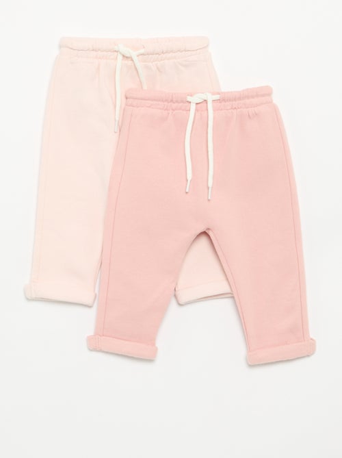 Pack de 2 pantalones forma sarouel de felpa - Kiabi