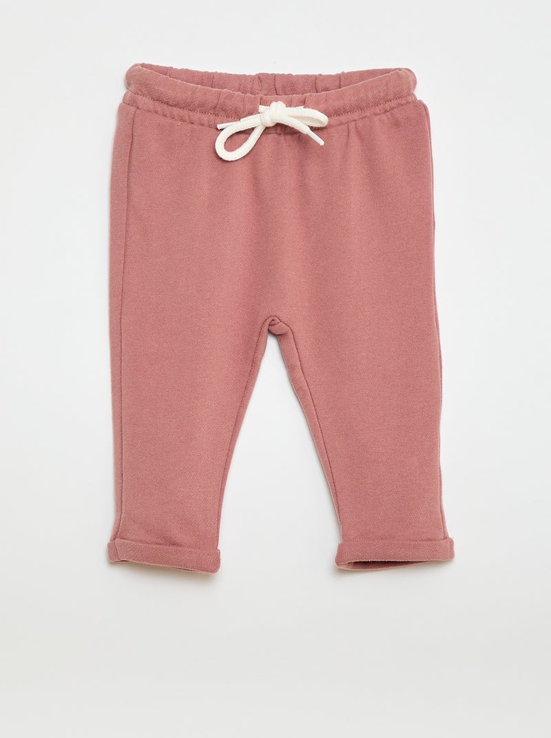 Pack de 2 pantalones jogging en felpa Rosa - Kiabi