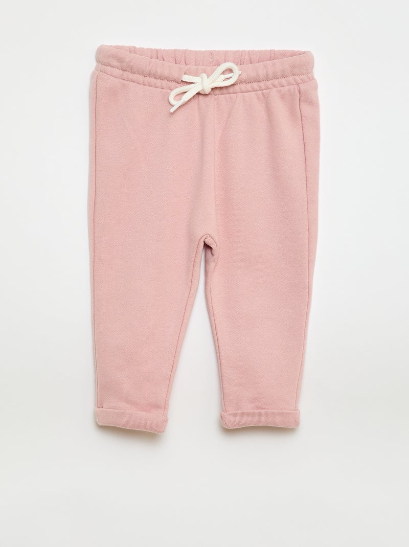 Pack de 2 pantalones jogging en felpa Rosa - Kiabi
