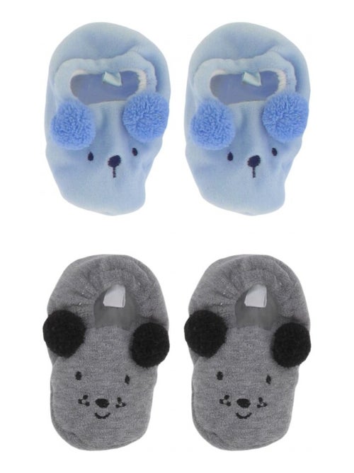 Pack de 2 pantuflas bebe - Kiabi Pack de 2 pantuflas bebe - Kiabi