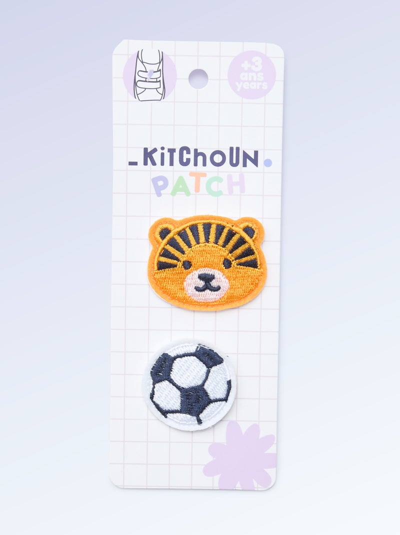 Pack de 2 parches de quita y pon para personalizar tus zapatillas 'Kitchoun' Amarillo - Kiabi