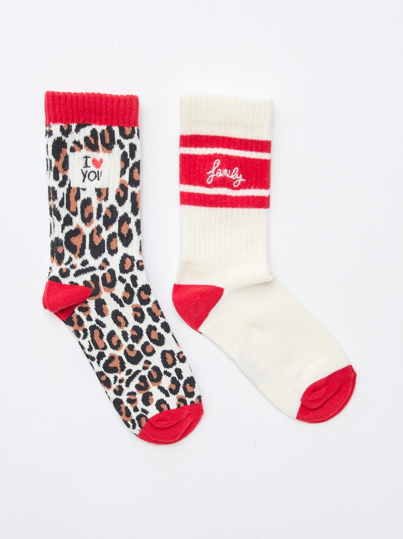 Pack de 2 pares de calcetines 'Agathe Sorlet x Kiabi' - San Valentín Blanco - Kiabi