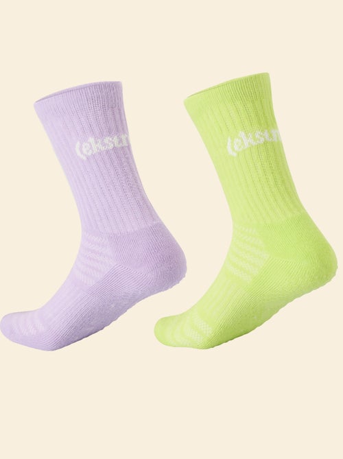 Pack de 2 pares de calcetines altos antideslizantes - (ekstract) - Kiabi Pack de 2 pares de calcetines altos antideslizantes - (ekstract) - Kiabi