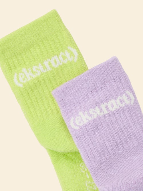 Pack de 2 pares de calcetines altos antideslizantes - (ekstract) - Kiabi Pack de 2 pares de calcetines altos antideslizantes - (ekstract) - Kiabi