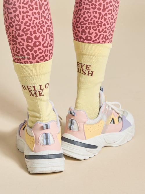 Pack de 2 pares de calcetines altos (ekstract) compresivos lisos - Kiabi