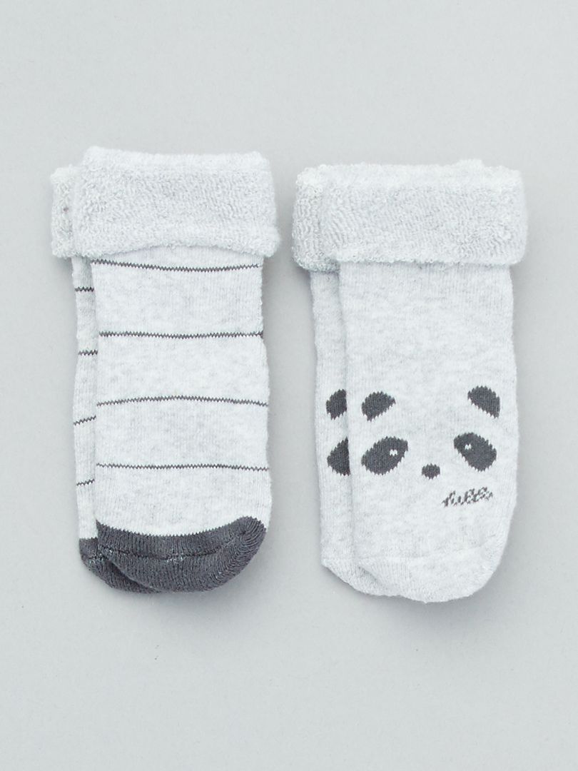 Pack de 2 pares de calcetines antideslizantes gris - Kiabi