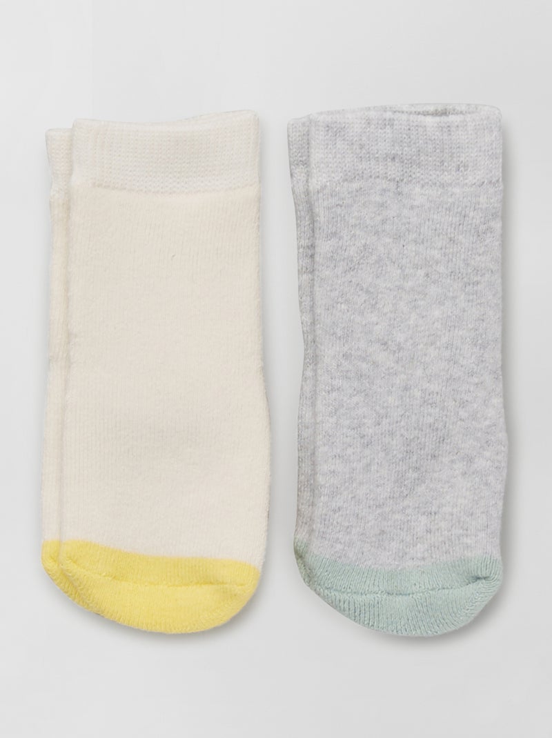 Pack de 2 pares de calcetines antideslizantes GRIS - Kiabi