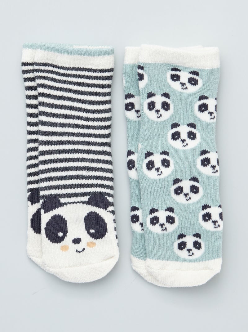 Pack de 2 pares de calcetines antideslizantes MARRON - Kiabi