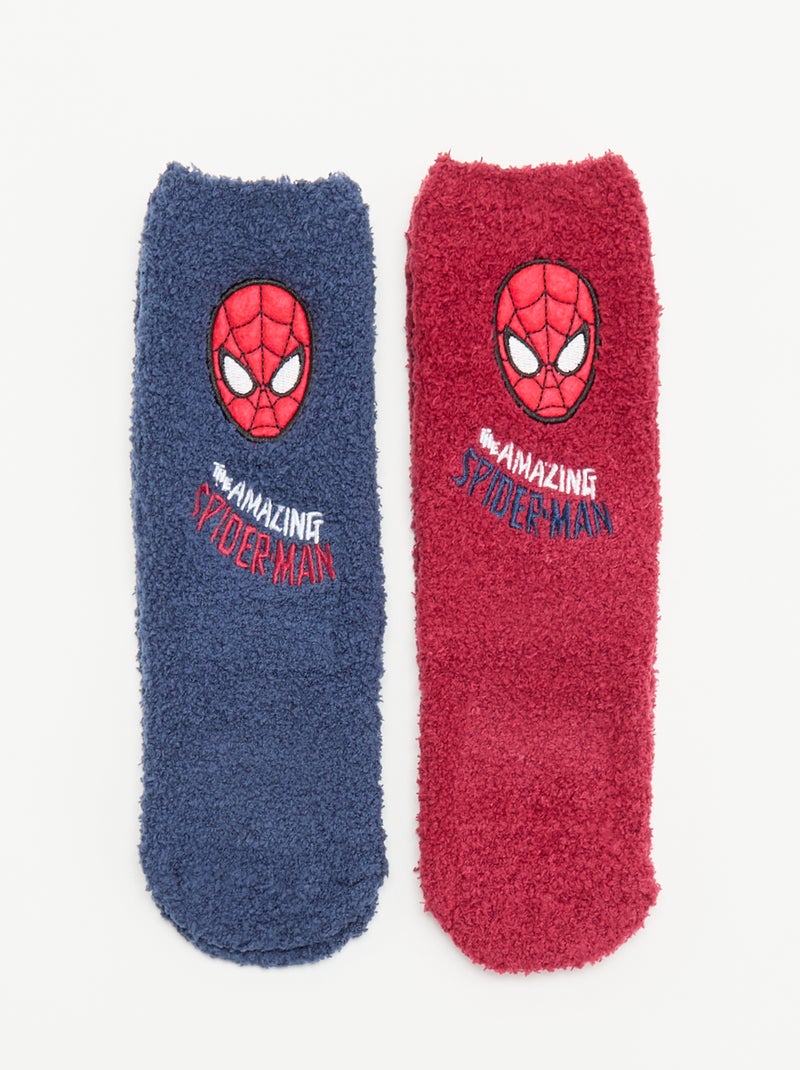 Pack de 2 pares de calcetines antideslizantes 'Marvel' 'Spider-Man' Azul - Kiabi