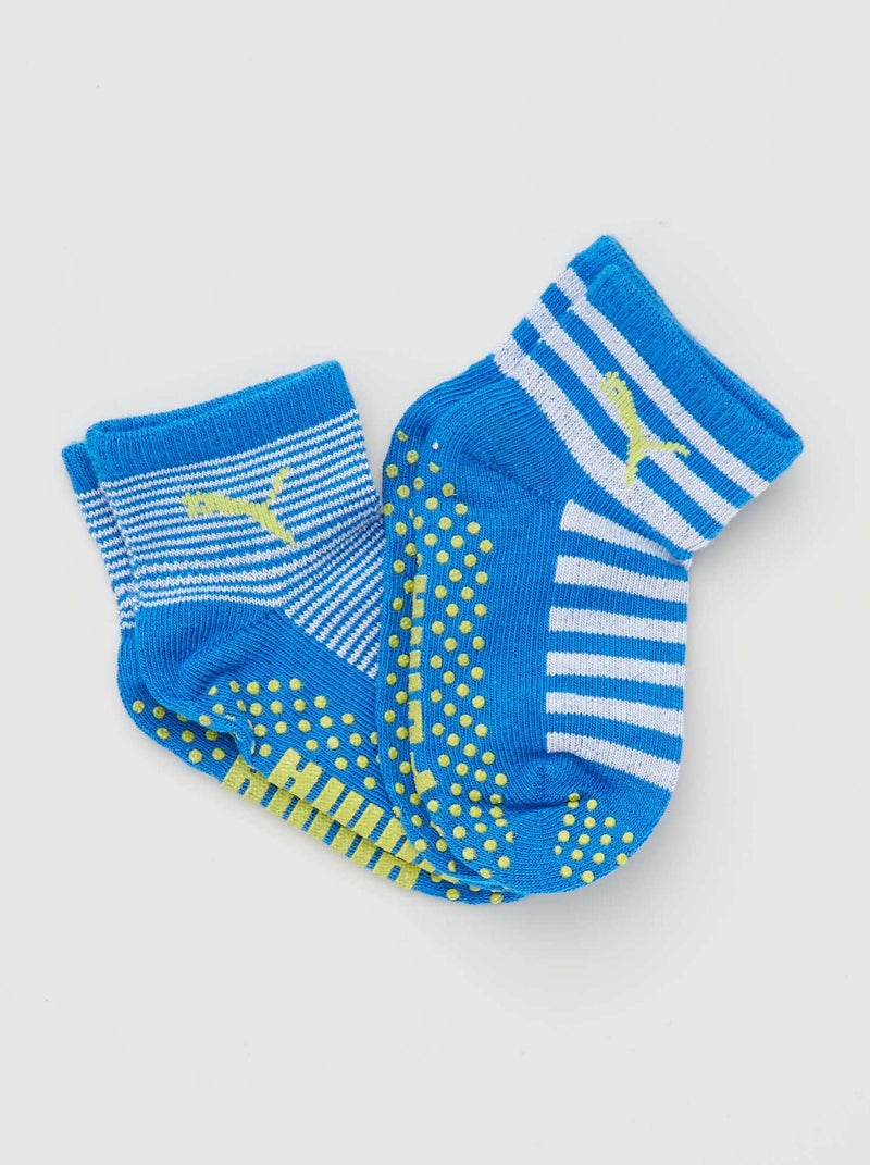 Pack de 2 pares de calcetines antideslizantes 'Puma' AZUL - Kiabi