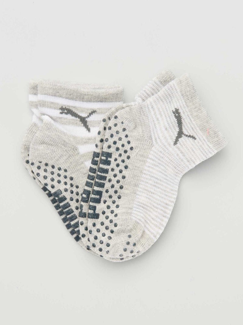 Pack de 2 pares de calcetines antideslizantes 'Puma' gris - Kiabi