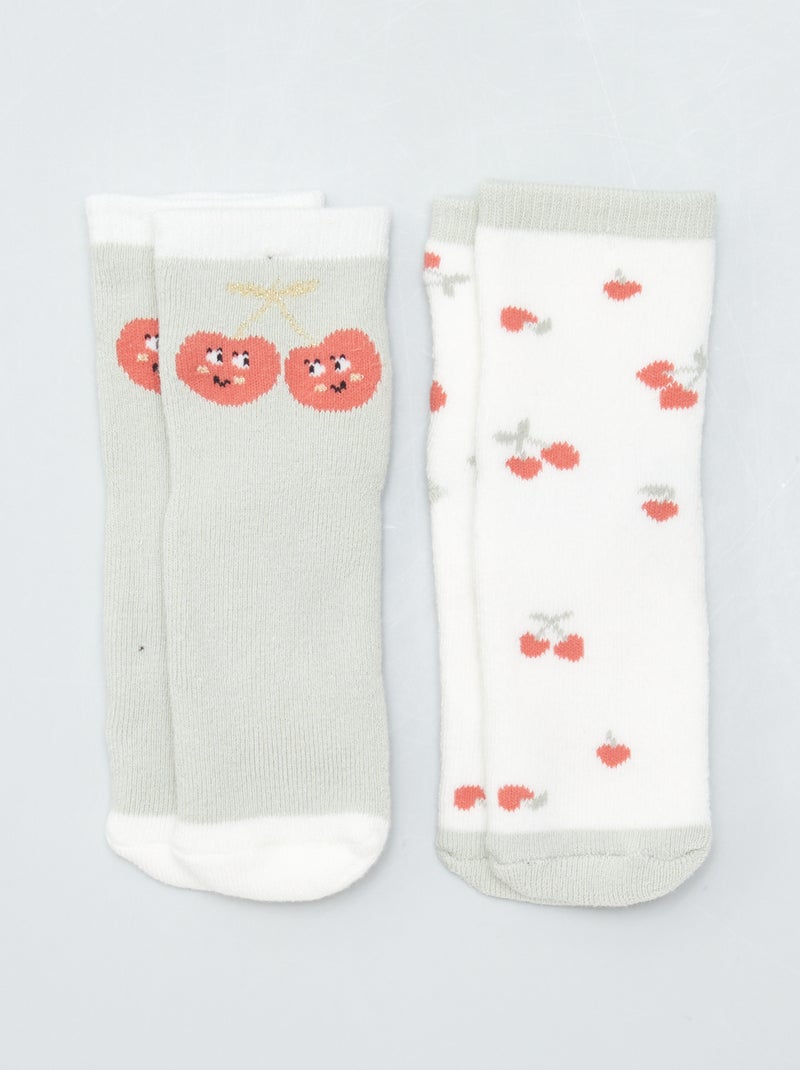 Pack de 2 pares de calcetines antideslizantes ROSA - Kiabi