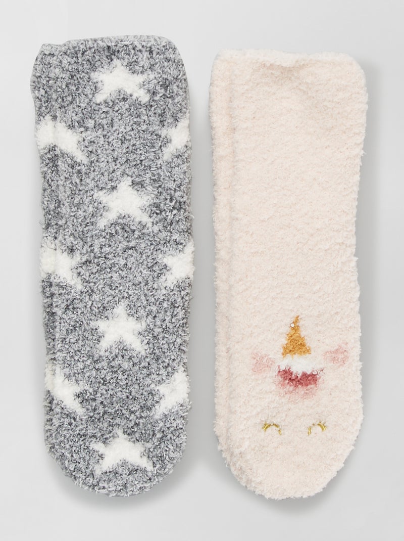 Pack de 2 pares de calcetines antideslizantes ROSA - Kiabi