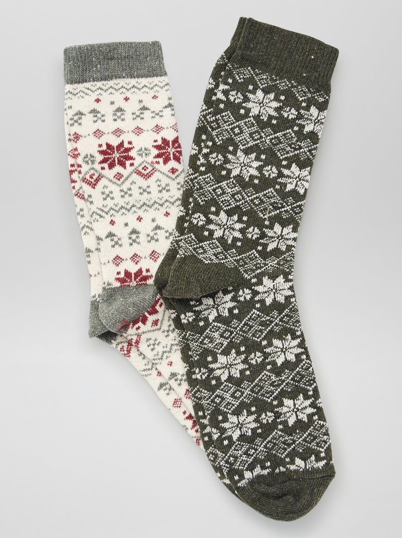 Pack de 2 pares de calcetines BEIGE - Kiabi