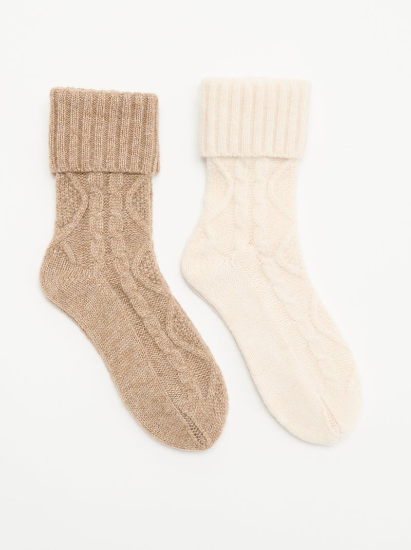 Pack de 2 pares de calcetines Beige - Kiabi