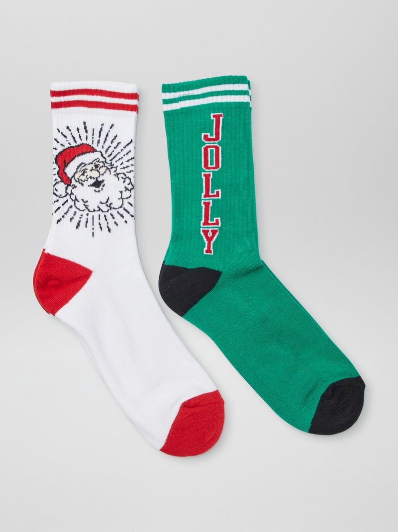 Pack de 2 pares de calcetines BLANCO - Kiabi