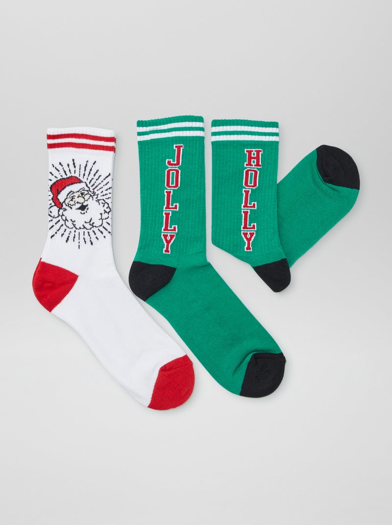 Pack de 2 pares de calcetines BLANCO - Kiabi