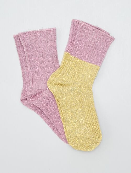 Pack de 2 pares de calcetines brillantes - Kiabi