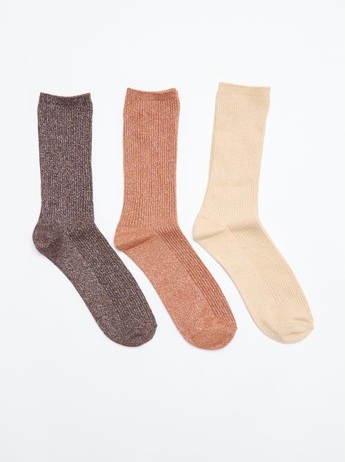 Pack de 2 pares de calcetines brillantes - Kiabi