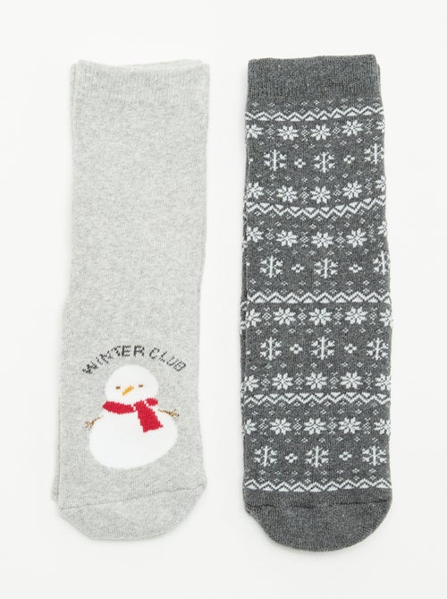 Pack de 2 pares de calcetines calentitos - Navidad - Kiabi