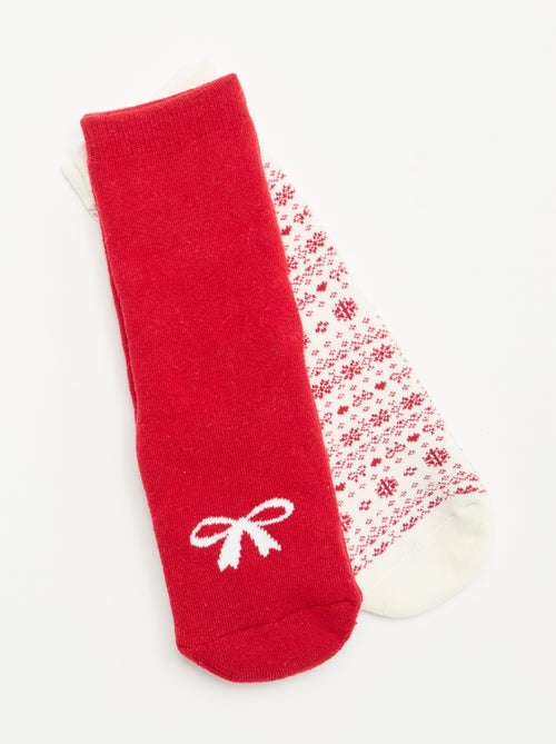 Pack de 2 pares de calcetines calentitos - Navidad - Kiabi