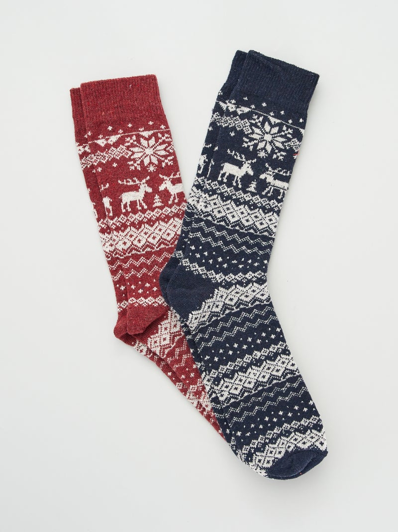 Pack de 2 pares de calcetines con estampado AZUL - Kiabi