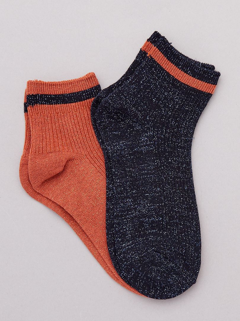 Pack de 2 pares de calcetines con lúrex AZUL - Kiabi
