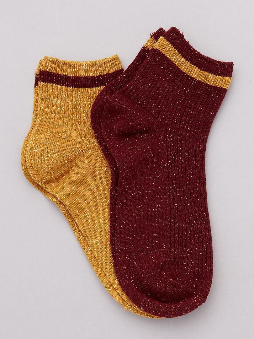 Pack de 2 pares de calcetines con lúrex ROJO - Kiabi