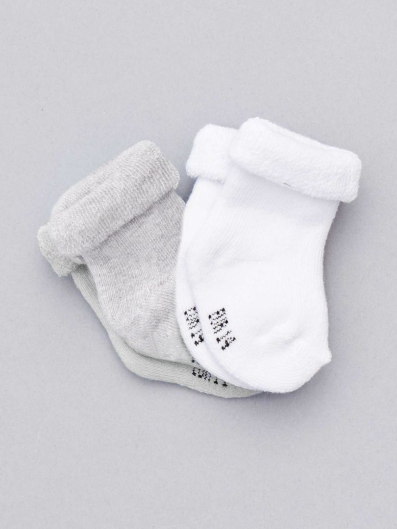 Pack de 2 pares de calcetines de algodón orgánico gris - Kiabi