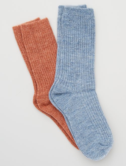 Pack de 2 pares de calcetines de lana                                                     ROSA 
