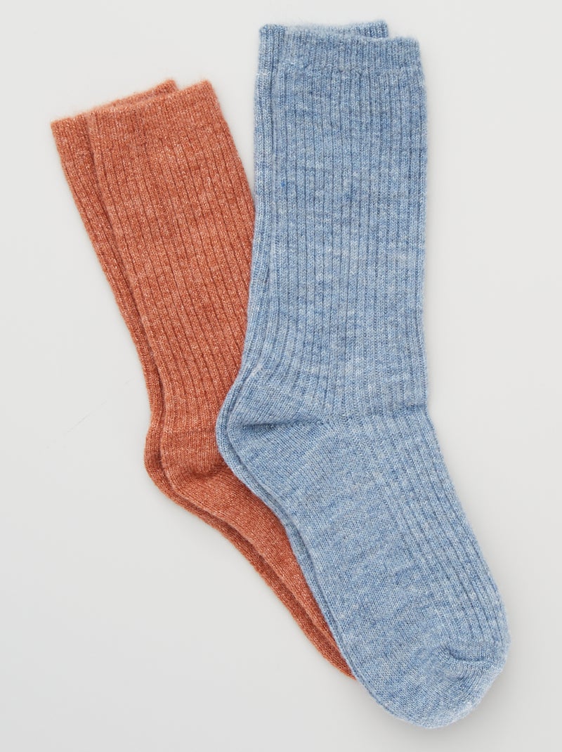 Pack de 2 pares de calcetines de lana ROSA - Kiabi