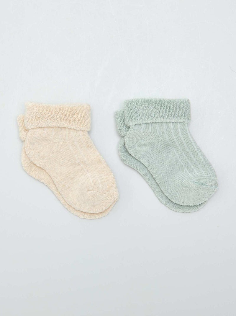 Pack de 2 pares de calcetines de punto de rizo AZUL - Kiabi