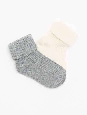 Pack de 2 pares de calcetines de recién nacido