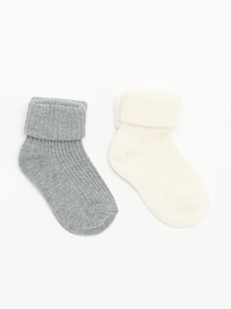 Pack de 2 pares de calcetines de recién nacido Gris - Kiabi