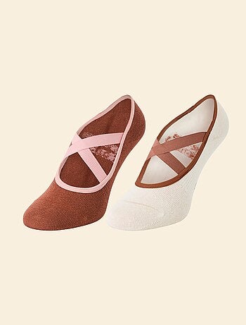 Pack de 2 pares de calcetines de yoga (ekstract) en algodón