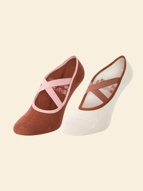 Pack de 2 pares de calcetines de yoga (ekstract) en algodón - Kiabi