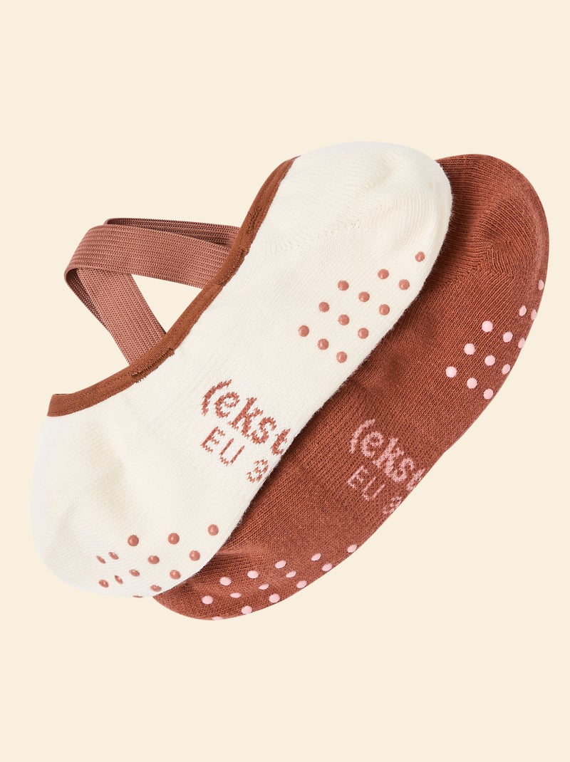Pack de 2 pares de calcetines de yoga (ekstract) en algodón Marron - Kiabi
