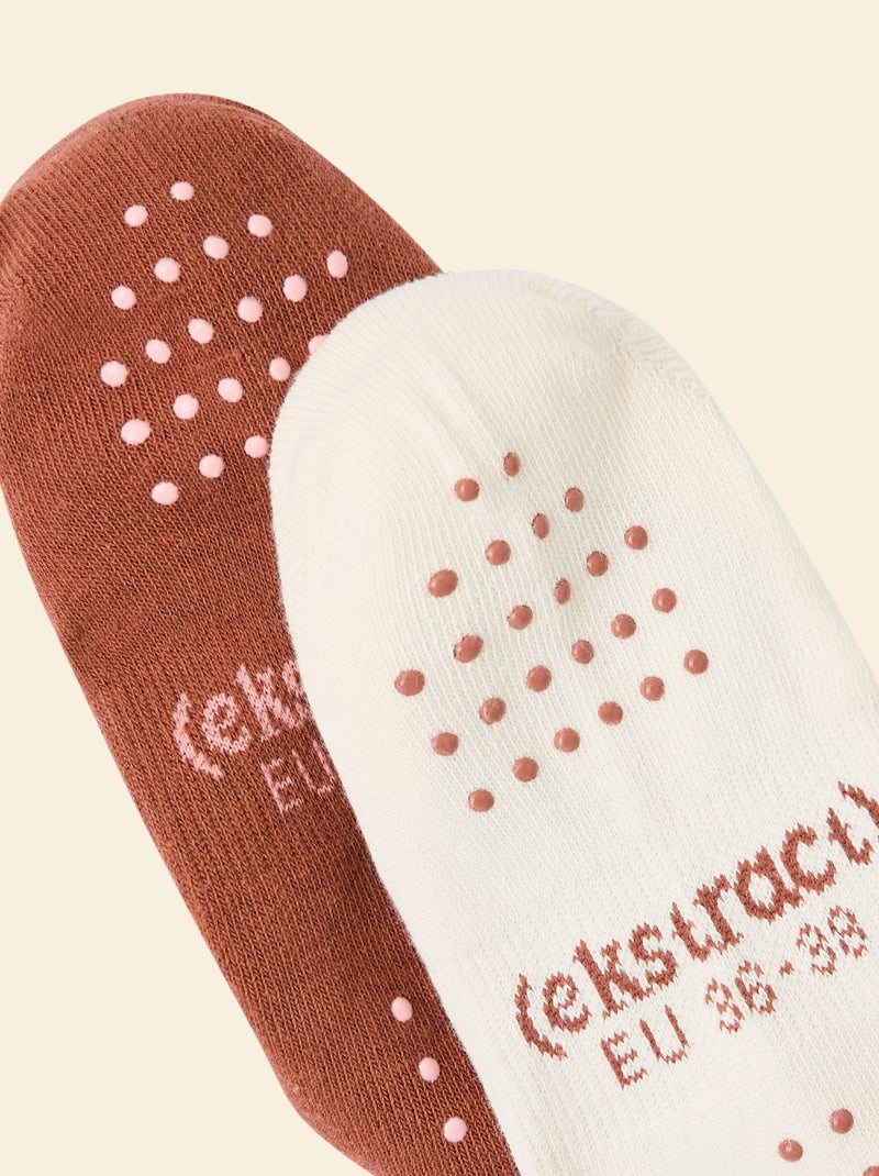 Pack de 2 pares de calcetines de yoga (ekstract) en algodón Marron - Kiabi
