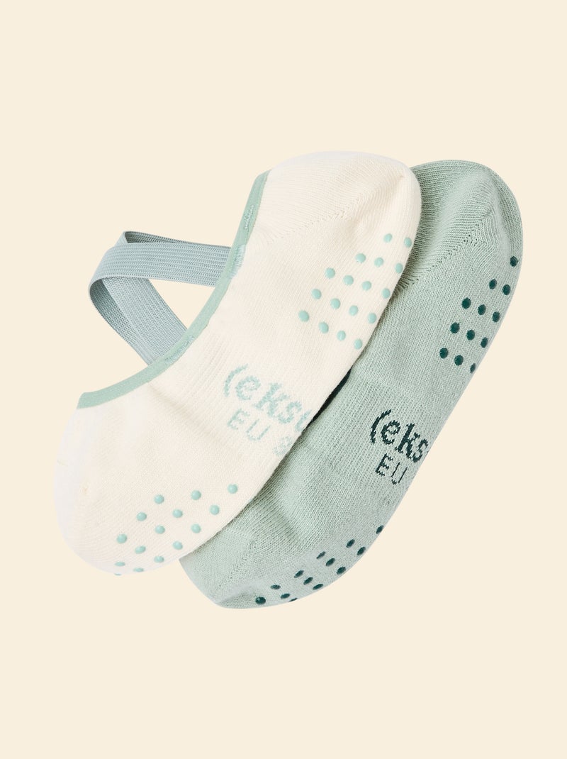 Pack de 2 pares de calcetines de yoga (ekstract) en algodón Verde - Kiabi
