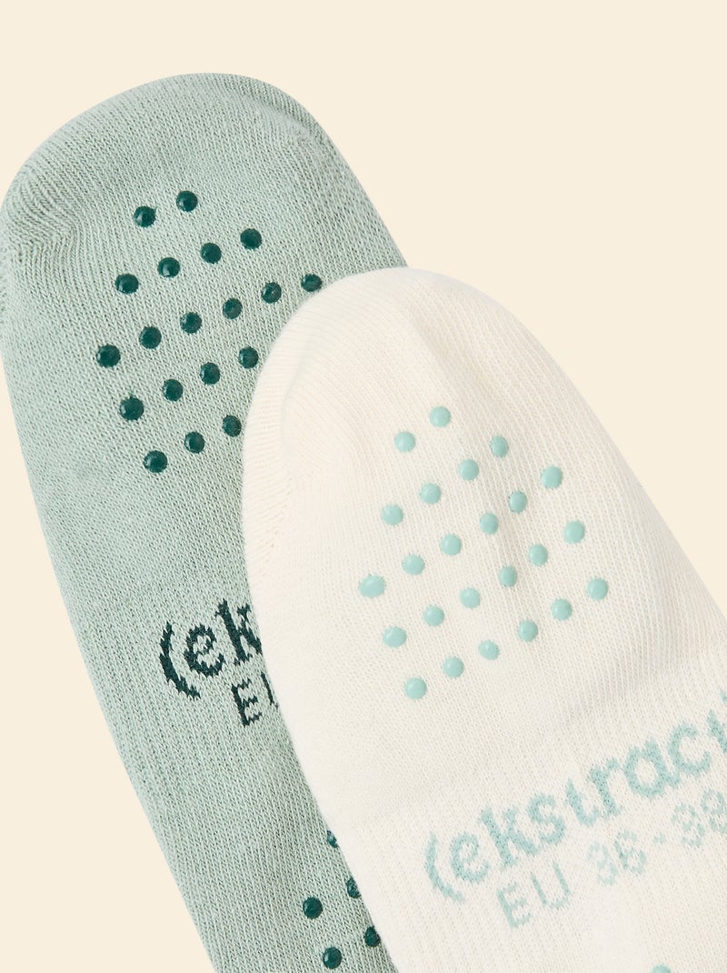 Pack de 2 pares de calcetines de yoga (ekstract) en algodón Verde - Kiabi