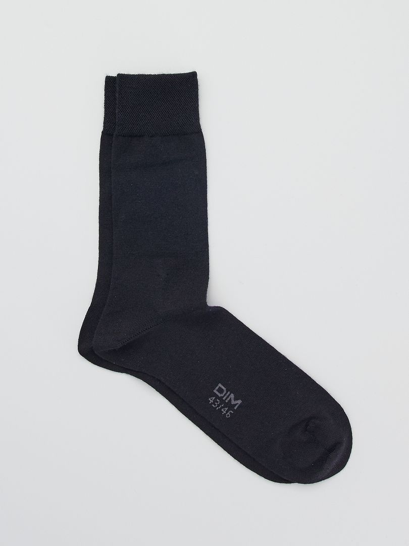 Pack de 2 pares de calcetines 'DIM' de lana NEGRO - Kiabi