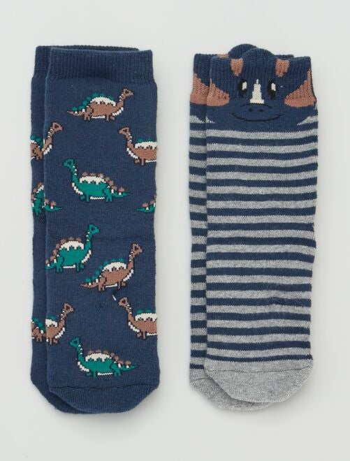 Pack de 2 pares de calcetines 'dinosaurios' - Kiabi