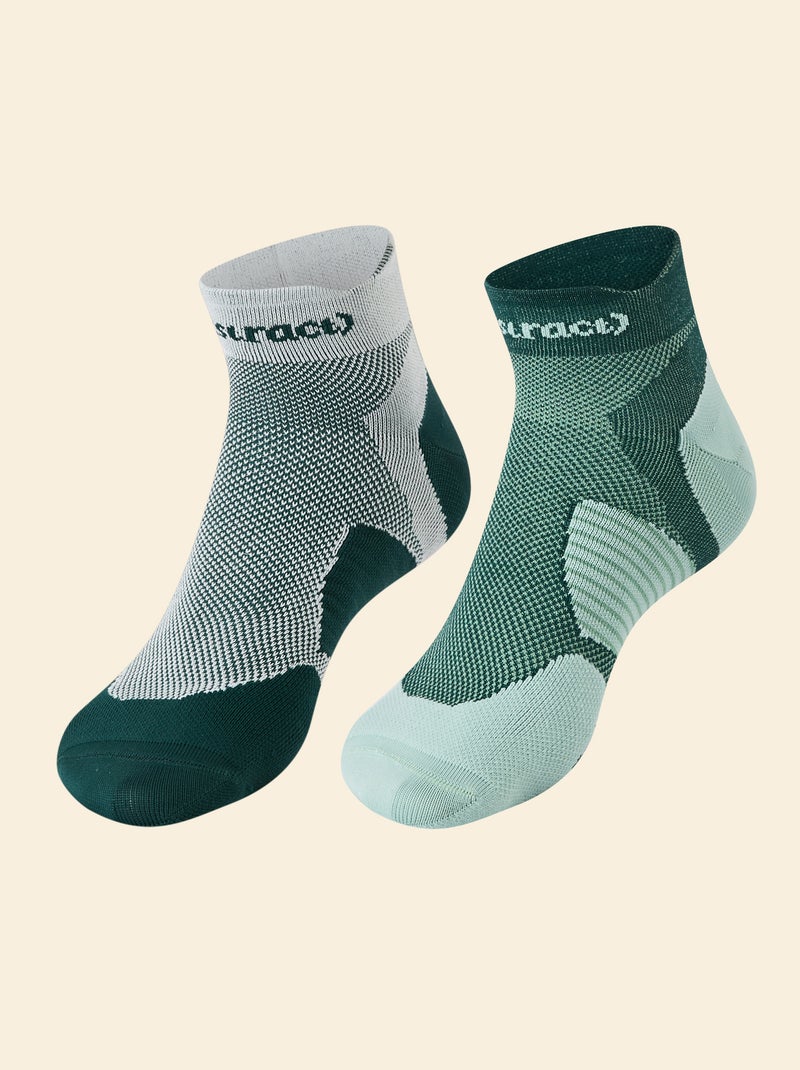 Pack de 2 pares de calcetines (ekstract) compresivos de algodón Verde - Kiabi