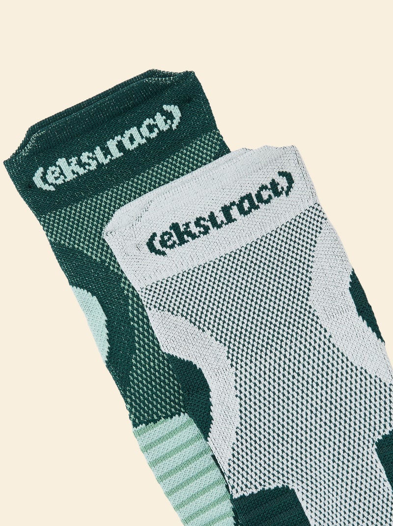 Pack de 2 pares de calcetines (ekstract) compresivos de algodón Verde - Kiabi