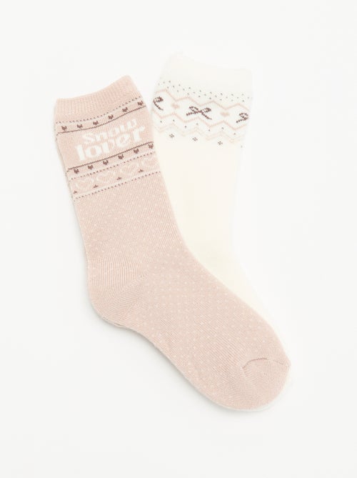 Pack de 2 pares de calcetines forrados - Kiabi Pack de 2 pares de calcetines forrados - Kiabi