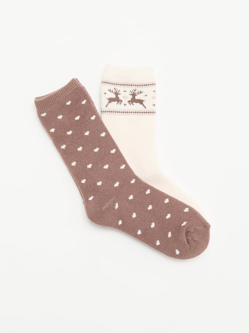 Pack de 2 pares de calcetines forrados - Kiabi Pack de 2 pares de calcetines forrados - Kiabi